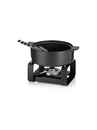 KELA | Käsefondue-Set 9tlg. ROMAN Keramik Schwarz | 